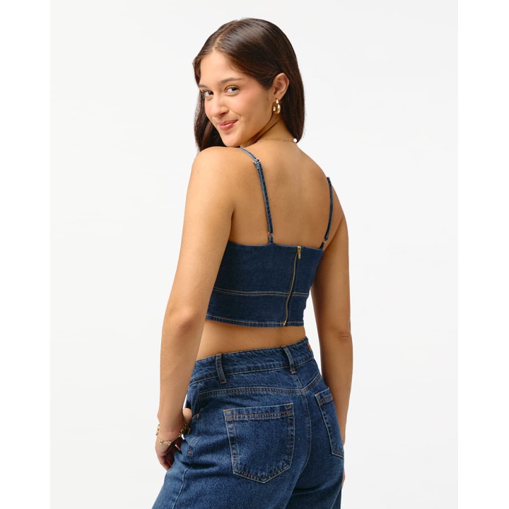 Top Denim Mujer Anna Total Smock Stone