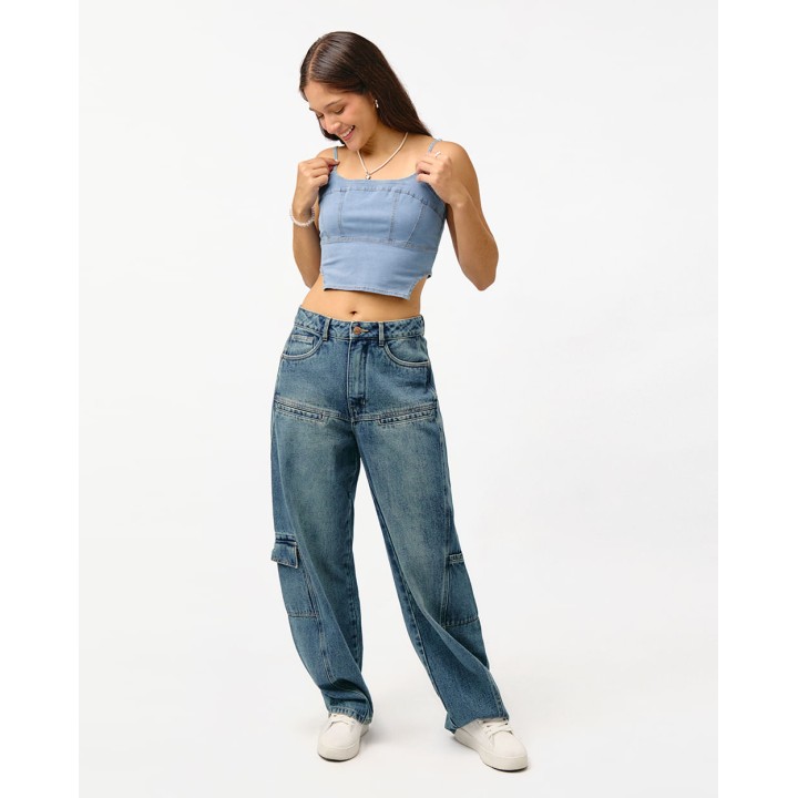 Top Denim Mujer Anna Total Light Cristal